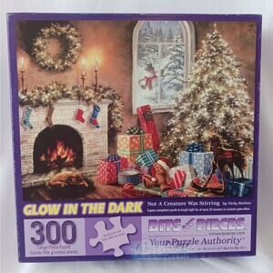 Bits and Pieces "Not a Creature Was Stirring" GLOW in the Dark 300 Piece Puzzle